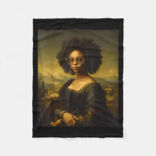 Zwarte Geschiedenis Maand Zwarte Mona Lisa Afro-Am Fleece Deken