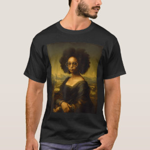 Zwarte Geschiedenis Maand Zwarte Mona Lisa Afro-Am T-shirt