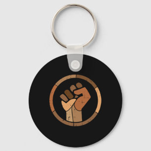 Zwarte Geschiedenis Melanin Fist African Pride Man Sleutelhanger