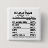 Zwarte Geschiedenis Melanin Queen Nutrition Feit B Vierkante Button 5,1 Cm (Voorkant)