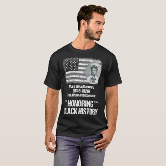 Zwarte geschiedenis met 1e Afrikaanse Amerikaanse T-shirt (Voorkant volledig)