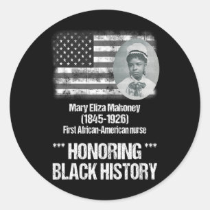 Zwarte geschiedenis met 1e Afro-Amerikaanse verple Ronde Sticker