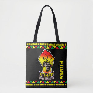 Zwarte geschiedenis met Afrikaanse kaart en vuist Draagtas