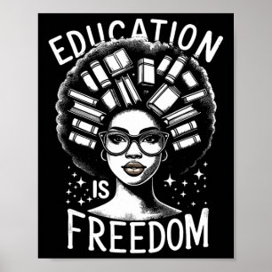 Zwarte geschiedenis onderwijs is vrijheid boeken v poster