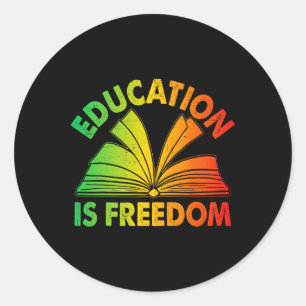 Zwarte Geschiedenis Onderwijs is Vrijheidsboeken Z Ronde Sticker