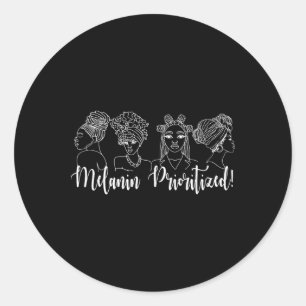 Zwarte geschiedenis Pride Melanin prioriteit Junet Ronde Sticker