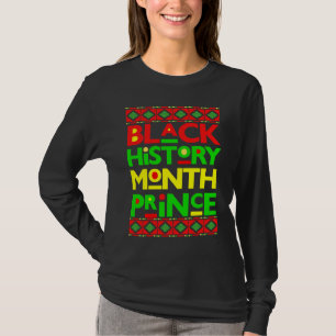 Zwarte Geschiedenis Prins Melanine Jongen Zoon Bru T-shirt