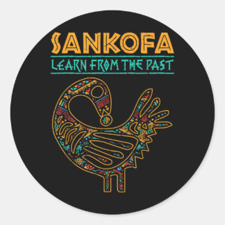 Zwarte Geschiedenis Sankofa African Bird Junenth Ronde Sticker