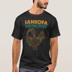 Zwarte Geschiedenis Sankofa Afrikaanse vogel Leer  T-shirt