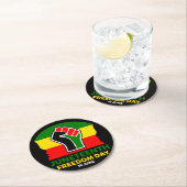 Zwarte geschiedenis van de 11e Dag van de Vrijheid Ronde Kartonnen Onderzetter (Insitu)