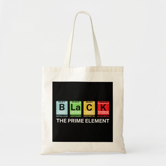Zwarte geschiedenis van het eerste element tote bag (Voorkant)
