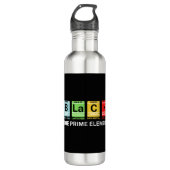 Zwarte geschiedenis van het eerste element waterfles  (Voorkant)