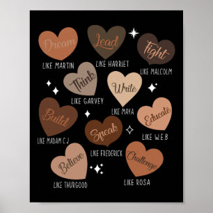 Zwarte geschiedenis vieren met opgeleide leider He Poster