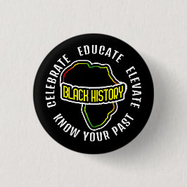 Zwarte Geschiedenis vieren op BLACK Ronde Button 3,2 Cm
