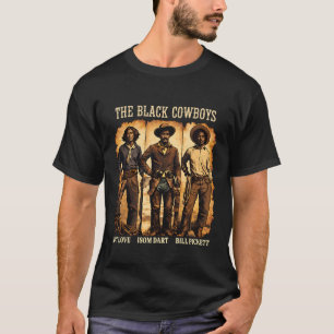 Zwarte Geschiedenis Western Cowboys Huldigings Kun T-shirt