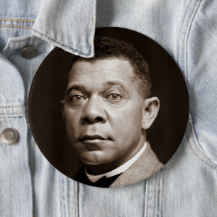 Zwarte Geschiedenisicoon: Booker T Washington, Por Ronde Button 6,0 Cm