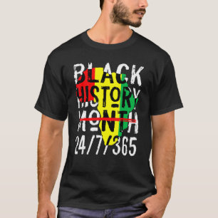 Zwarte geschiedenismaand 24.7.365 Afrika Kaart Mel T-shirt