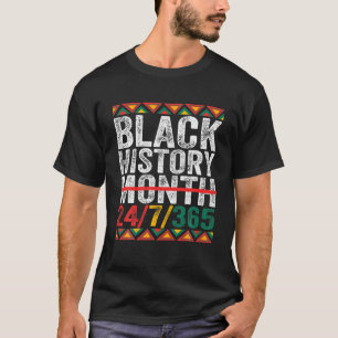 Zwarte geschiedenismaand 24/7/365 Afrikaanse kaart T-shirt