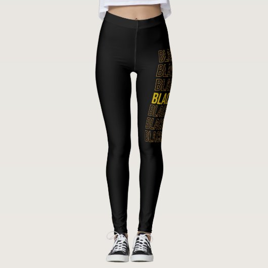Zwarte geschiedenismaand (7) leggings (Voorkant)