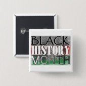 Zwarte geschiedenismaand (Afrikaanse vlag) Vierkante Button 5,1 Cm (Voorkant /achterkant)