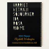 Zwarte geschiedenismaand, beroemde zwarte vrouweli planner (Achterkant)