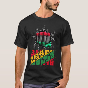 Zwarte geschiedenismaand BHM Afro Pride Hand Fist  T-shirt