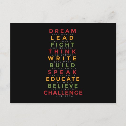 Zwarte geschiedenismaand briefkaart (Voorkant)