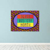 Zwarte geschiedenismaand canvas afdruk (Insitu (Houten vloer))