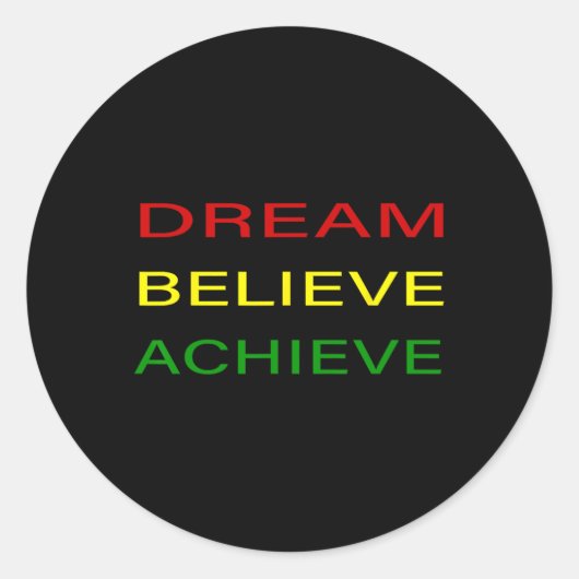 Zwarte geschiedenismaand Dream gelooft dat het luk Ronde Sticker (Voorkant)