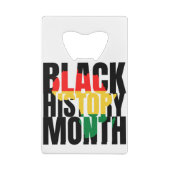 Zwarte geschiedenismaand kredietkaart flessenopener (Achterkant)