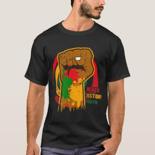 Zwarte geschiedenismaand met afrikaanse vlag voor t-shirt