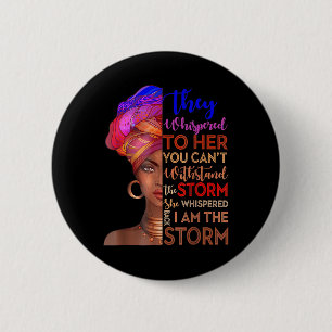 Zwarte geschiedenismaand Shirt Afrikaanse vrouw Af Ronde Button 5,7 Cm