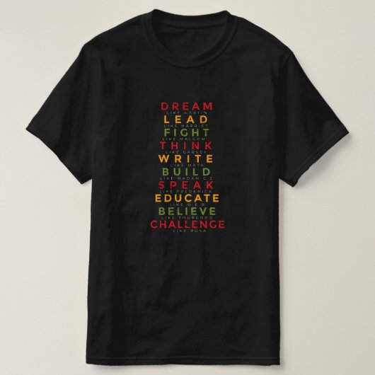 Zwarte geschiedenismaand t-shirt (Design voorkant)