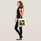 Zwarte geschiedenismaand tote bag (Voorkant (model))