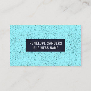 Zwarte gespikkelde blauwe achtergrond visitekaartje