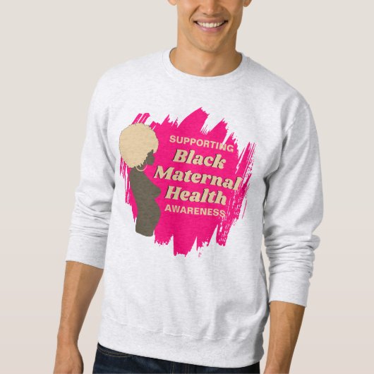 ZWARTE GEZONDHEID VAN MOEDERS Ondersteunend bewust Trui (Voorkant)