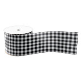 Zwarte Gingham Grosgrain Ribbon Grosgrain Lint (Spoel)