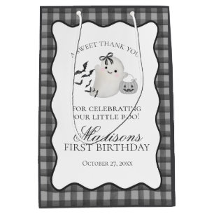 Zwarte Gingham Lieve Geest Verjaardagsfeestjes Fav Medium Cadeauzakje