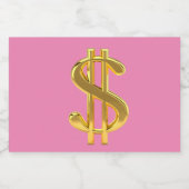 Zwarte gitaar op roze label voedselcontainer etiket (Enkel label)