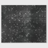 Zwarte glam Glitter Stars Sparkly Minimal Sequin Cadeaupapier (Vlak)