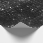 Zwarte glam Glitter Stars Sparkly Minimal Sequin Cadeaupapier (Hoek)