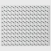 Zwarte glanzende harten schattig romantisch patroo cadeaupapier (Vlak)