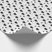 Zwarte glanzende harten schattig romantisch patroo cadeaupapier (Hoek)