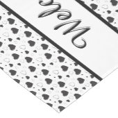 Zwarte glanzende harten schattig romantisch patroo medium tafelloper (Hoek)