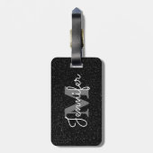 Zwarte glitter bagagelabel (Achterkant verticaal)