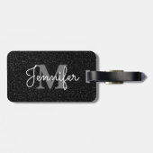 Zwarte glitter bagagelabel (Achterkant horizontaal)