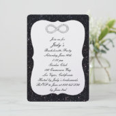 Zwarte Glitter Diamond Infinity Bachelorette Party Kaart (Staand voorkant)