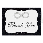 Zwarte Glitter Diamond Infinity Hartelijk dank (Voorkant Horizontaal)