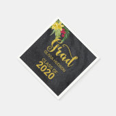 Zwarte glitter en hibiscus servet (Hoek)