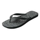Zwarte Glitter Glans Glam Teenslippers (Schuin)